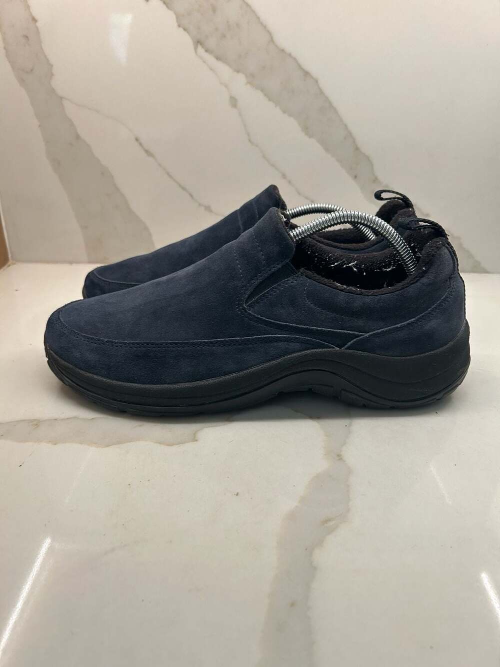 L.L. Bean Women's Navy Blue Suede Slip On Mules (Size: 9.5)